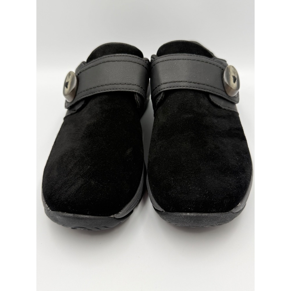 Easy Spirit SeEquip Clogs Womens 8.5 Black Suede Leather Slip On Shoes